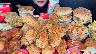 ASMR EATING KFC FRIED CHICKENKFC BURGERDOUBLE DOWNGRILLED CHICKEN [upl. by Ramsey]