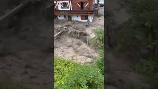 Flooding in St Anton am Arlberg Tyrol Austria  16082024 tirol Österreich unwetter [upl. by Bethany]