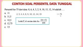 Contoh soal persentil data tunggal dan jawabannya [upl. by Eima836]