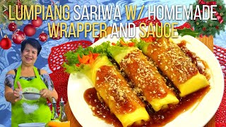 LUMPIANG SARIWA with HOMEMADE WRAPPER AND SAUCE [upl. by Celie]