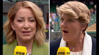 Wimbledon pundit makes Clare Baldings jaw drop on BBC with brag while on air [upl. by Annahsal855]