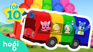 Wheels on the Bus  More Nursery Rhymes  BEST SONGS and COLORS of BUS 🚌｜Pinkfong amp Hogi [upl. by Claudie]