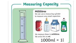 Measuring capacity  millilitres and litres [upl. by Nahallac]