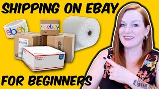 Shipping on eBay for Beginners 2023  Step by Step Cheapest Method Free Supplies Tools [upl. by Bunny408]