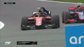 Jehan Daruvala Retires From F2 Sprint Race After Losing Headrest  2023 Belgian Grand Prix [upl. by Endys]