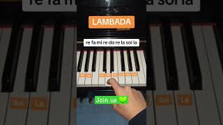 Lambada Piano Tutorial shorts piano music [upl. by Luben862]