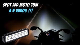 Spot Longue portée LED MOTO 18w  12v à 5 euros [upl. by Ennyroc]