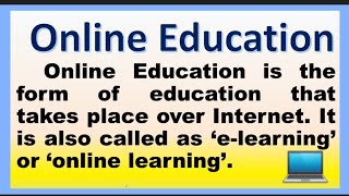 Online Education Advantages and disadvantages essay or speech on Online classes  Smile please world [upl. by Anilatac605]