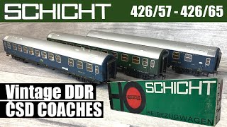 Vintage East German DDR Coaches  SCHICHT Models in HO Scale ČSD Livery  Model Railway Review [upl. by Llechtim260]