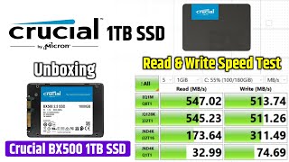 Crucial BX500 1TB SATA SSD Unboxing amp Actual Speed Test  Crucial SSD Read amp Write Speed Test [upl. by Stilwell407]