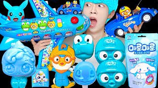 ASMR ICE CREAM BLUE PORORO JELLY RECIPE PARTY 직접 만든 블루 뽀로로 꿀젤리 먹방 DESSERTS MUKBANG EATING SOUNDS [upl. by Henarat494]