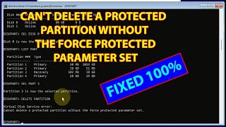 Cant Delete a Protected Partition Without the Force Protected Parameter Set  Fixed 100 [upl. by Daveen371]