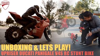 Lets Play UPRISER Ducati RC STUNT BIKE TOY  Unboxing and playing even 2 year olds enjoy it [upl. by Siubhan814]