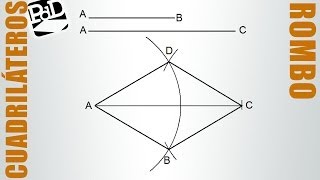 Trazar un rombo conociendo la medida de sus lados y de una diagonal [upl. by Ttennaej]