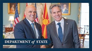 Secretary Blinken meets with North Macedonia’s Prime Minister Dimitar Kovachevski [upl. by Mikaela255]