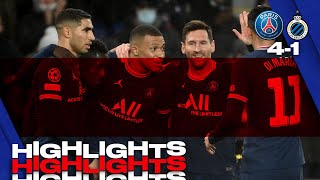 HIGHLIGHTS  PSG 4  1 Club Bruges  A brace for Kylian Mbappé amp Leo Messi ⚽️ [upl. by Creigh580]