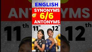 11th 12th English How to score 66 in Synonyms and Antonyms quarterlyexam english [upl. by Teplica727]