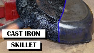 Removing 20 years of Grease  Cast Iron Skillet Restoration [upl. by Narual]