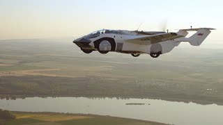 Convertible flying car completes first airport flight in Slovakia [upl. by Suciram]