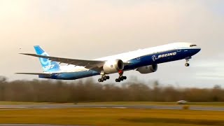 Watch Boeing 777X take off for the first time [upl. by Aleekat]