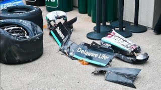 Marcus Ericsson’s Crashed Car in Garage [upl. by Malim]