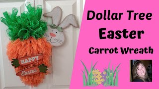 Easter Carrot Wreath  Dollar Tree DIY 2020 [upl. by Accever]