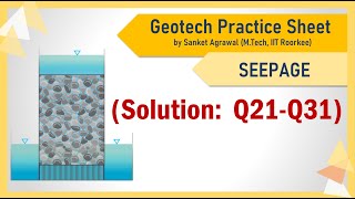 Problems on Seepage and Permeability Geotech Practice Sheet Solution of numerical problems Q21Q31 [upl. by Stockmon802]