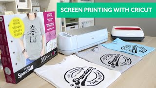 Screen Printing with Cricut  SpeedBall [upl. by Enelkcaj]