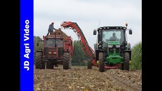 John Deere 6105RFiat 8090DTUien rapenLoading onionsZwiebel ernteMeerveld2017 [upl. by Ahsrav587]