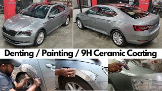 skoda superb denting amp painting  9H Nano Ceramic Coating  Brotomotiv Pune [upl. by Di533]