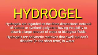 HYDROGELS  INTRODUCTION amp PROPERTIES  in Hindi  For research students [upl. by Reifel]