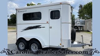 SOLD 💥 2001 Bison 2 Horse Straight Load 2 Escape Doors 1 Owner Garage Kept Model Aluma Sport 🐎🐎 [upl. by Cutcliffe]