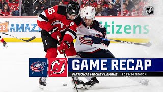 Blue Jackets  Devils 1227  NHL Highlights 2023 [upl. by Cordova]