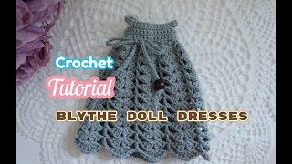 How to crochet doll lace dress  doll clothes [upl. by Atiluap655]