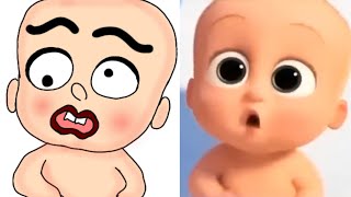 Baby Boss  Dance Monkey Funny Drawing Memes  cute funny baby [upl. by Nidorf963]