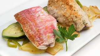 Receta de salmonetes al horno con calabacines  Karlos Arguiñano [upl. by Darya]