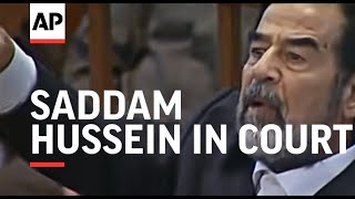 Saddam Hussein in court turbulent scenes continue [upl. by Yrod966]