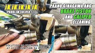 PART 13 BRAKE PISTON AND CALIPER CLEANING  MAINGAY AT AYAW BUMITAW NA PRENO  RAIDER 150 [upl. by Enellij840]