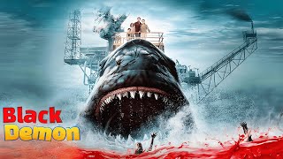 The Black Demon 2023 Film Explained in HindiUrdu  Black Megalodon Shark Story Summarized हिन्दी [upl. by Bidle]