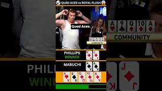 Quad Aces Vs Royal Flush A♢Q♢K♢J♢10♢ poker shorts [upl. by Lyndsey]