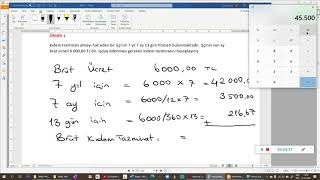 Kıdem Tazminatı hesaplama [upl. by Proctor]