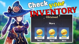 There might be 1 MILLION MORA hiding in your inventory  Genshin Impact guide [upl. by Dnalrah]