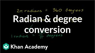 Radian and degree conversion practice  Trigonometry  Khan Academy [upl. by Ferna]