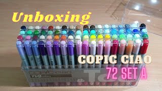 Copic Ciao Markers 72 Set A  Unboxing and Showcase [upl. by Marillin591]