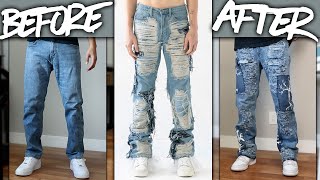 DIY  Custom WhoDecidesWar FULLY DISTRESSED Denim Jeans  JULIUS [upl. by Rosecan]