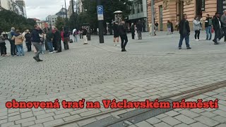 Obnovená tramvajová trať mezi zastávkami VodičkovaJindřišská [upl. by Annil876]