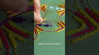 Nokshi kantha hand embroidery tutorial round design Bangladeshi new nokshi katha design big katha [upl. by Maude]