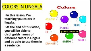 COLOR NAMES IN LINGALA [upl. by Sydalg]