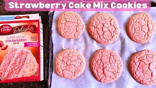 Strawberry Cake Mix Cookies [upl. by Cosmo]