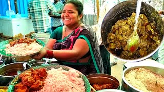 Hyderabad famous hard working lady Completed 13 years of food sales  veg amp nonveg thali [upl. by Ailahtan]